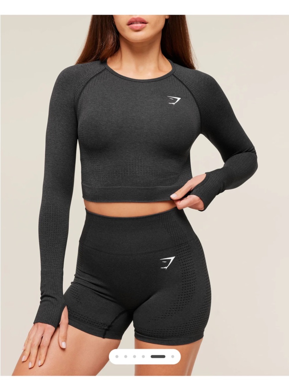 🫧🫧 Gymshark Light Grey Vital Crop Long Sleeve Top 🫧 - Picture 6 of 6